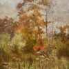Antique Signed Victorian English Oil Autumn Woodland Landscape
