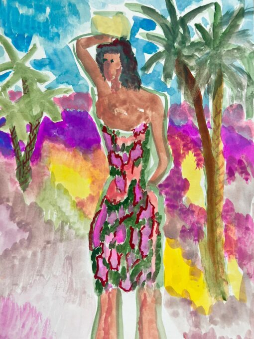 JEAN MARC (1949-2019) 1900-1999 FRENCH MODERNIST PAINTING Tropical Girl