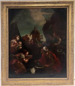 1700 - 1799 Italian Old Master Oil Painting Moses Striking Water from the Rock