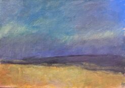 Contemporary British Oil Painting Purple Blue Sky Landscape