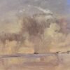 Contemporary British Oil Painting Foggy Purple Sky Landscape
