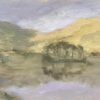 Cloudy Sky Lake Reflection Contemporary British Oil Painting