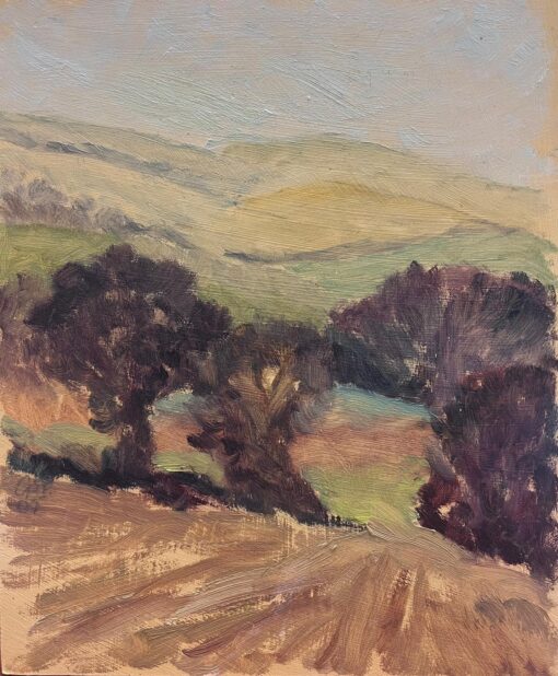 Autumnal Brown Trees Landscape Contemporary British Oil Painting