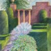 Pristine Cut Hedges In Walled Gardens Contemporary British Oil Painting