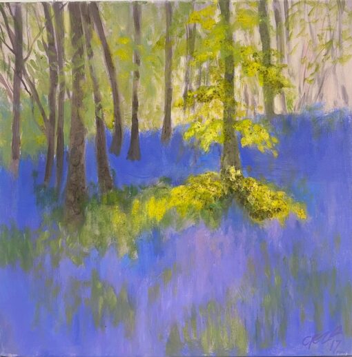 The Bluebell Wood Contemporary British Modernist Oil Painting