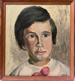English Impressionist Portrait of Young Child Signed 1900-1999 Oil Painting