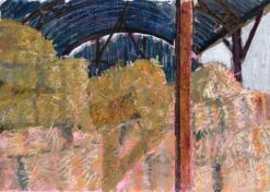 1900-1999 British Modernist Abstract Painting Prepared Hay Bails