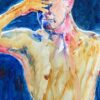Nude Man Half Length Portrait Modern British Contemporary Painting Very Large