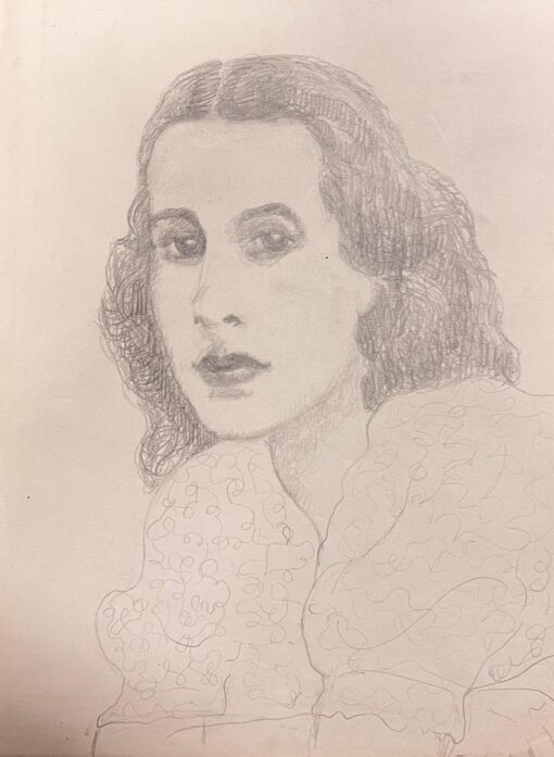 Elegant Portrait of Young Lady Paris School Mid 1900-1999 Listed Artist