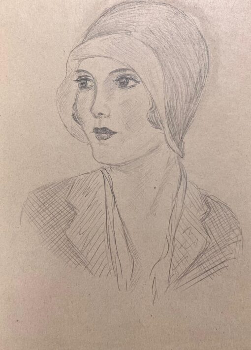 Elegant Portrait of Young Lady Paris School Mid 1900-1999 Listed Artist