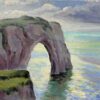 Contemporary French Impressionist Oil Etretat Normandy Coastline Cliffs & Sea