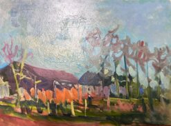 French Impressionist Oil Landscape Summer Yard