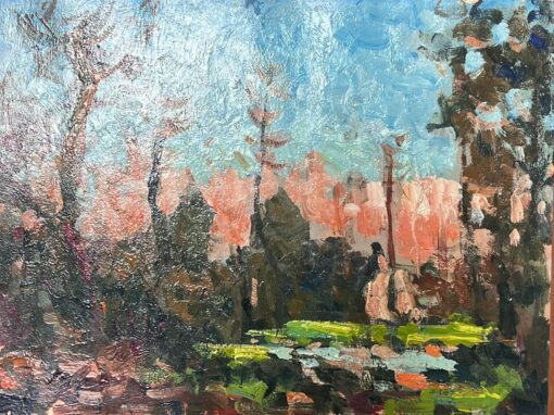 Bright Colour French Impressionist Oil Landscape