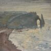 1970's French Impressionist Oil Etretat Normandy Coastline Seascape Signed Oil