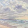 Contemporary French Impressionist Oil Figures on Expansive Beach Seascape