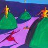 Contemporary British Abstract Original Painting Surrealist Figures Fantasy View