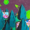 Contemporary British Original Painting Space Planet Scene Abstract