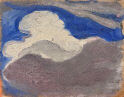 1900-1999 German Modernist Oil Painting Grey Clouds In Blue Skies