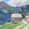 1930's French Impressionist Gouache Huts In Summer Mountains