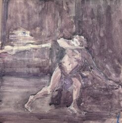 1930's French Impressionist Nude Figure In Woods Haunted By His Eye