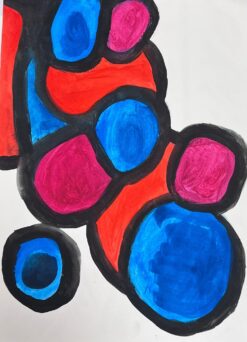 Abstract Expressionist British Original Watercolor Painting Shapes Patterns
