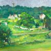 Red Roof Village In Bright Green Field Landscape's French Landscape