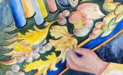 1950's Modernist Painting Hands Threading The Needle