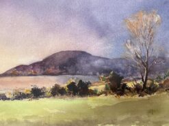 Fine British Original Impressionist Watercolor Coastal Estuary