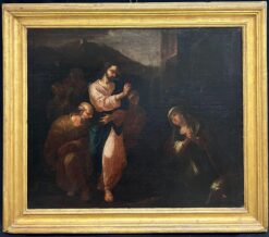 1700 - 1799 Large Italian Old Master Oil Christ and the Penitent Canaanite