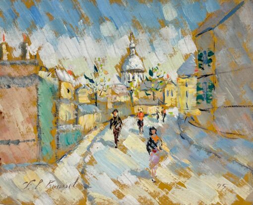 Bright and Lively Cityscape with St. Paul's Cathedral London Oil Painting