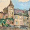Quaint French Chateau Courtyard with Ivy-Clad Walls and Stone Well France