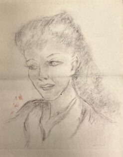 Graceful Portrait of a Woman Delicate Charcoal Sketch with Subtle Expression