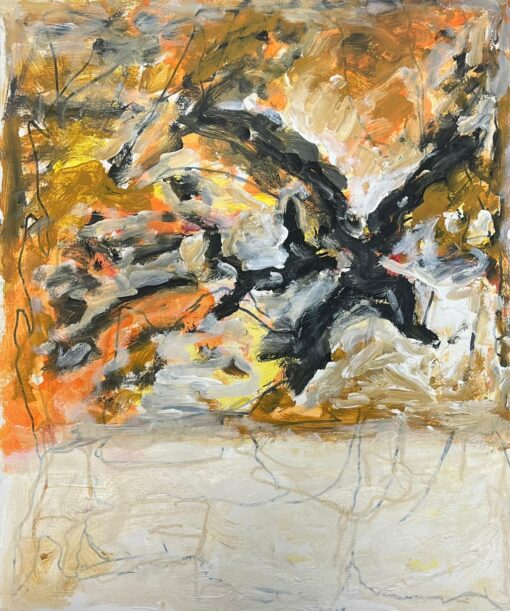 French Expressionist Abstract Painting Fiery Autumn Expressionist