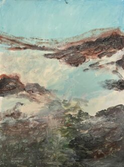Tranquil Reflections Abstract Landscape Painting with Soft Hue