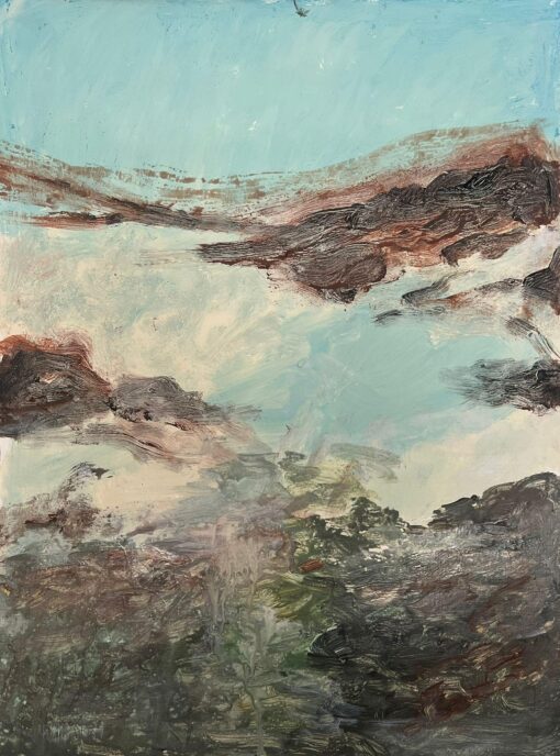 Tranquil Reflections Abstract Landscape Painting with Soft Hue