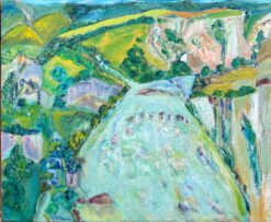 Large French 1900-1999 Abstract Landscape Rolling Hills & Lush Valleys