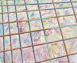 French 1900-1999 Abstract Textured Pastel Grids Intersecting Lines Oil