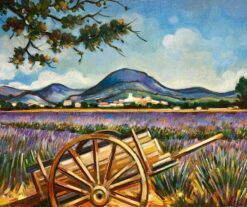 Lavender Fields Provence Landscape 1900-1999 French Modernist Oil Painting