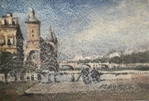 MAURICE MAZEILIE - FRENCH IMPRESSIONIST CITY LANDSCAPE SCENE