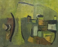 Mid 1900-1999 French Cubist Signed Oil Painting- Beautiful Composition