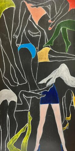 Colourful Modern British Black Board Abstract Legs & Skirts