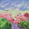 Bright & Colorful French Landscape Impressionist Oil Painting Floral Meadow