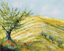 PROVENCAL LANDSCAPE LARGE VINTAGE FRENCH POST IMPRESSIONIST SIGNED OIL PAINTING