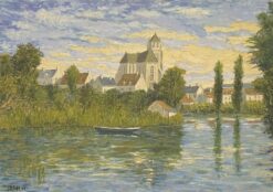 Signed French Impressionist Oil River Landscape & Buildings Beautifully Tranquil