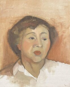 MID 1900-1999 FRENCH PORTRAIT SKETCH OF YOUNG WOMAN - OIL ON CANVAS