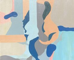 LARGE CONTEMPORARY FRENCH ABSTRACT PAINTING ON CANVAS - COLORS & SHAPES