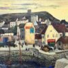 Port en Bessin Normandy Coastline Large 1960’s French Post Impressionist Oil