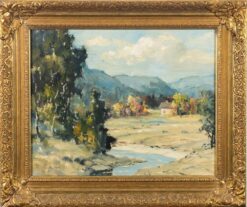 American Impressionist Original Oil Painting The Valley in Spring, framed