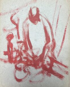 1900-1999 German Modernist Oil Painting Red Figure Sketch