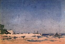 MAURICE MAZEILIE - FRENCH IMPRESSIONIST PAINTING - BRITTANY COAST BLUE SKIES